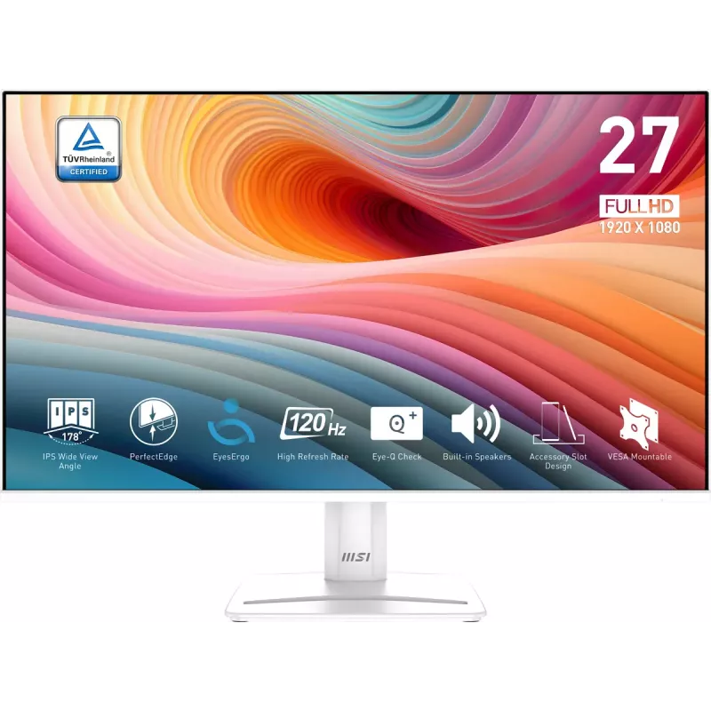MSI Pro MP275W E2 monitor komputerowy 68,6 cm (27 cali) 1920 x 1080 pikseli Full HD LED Biały