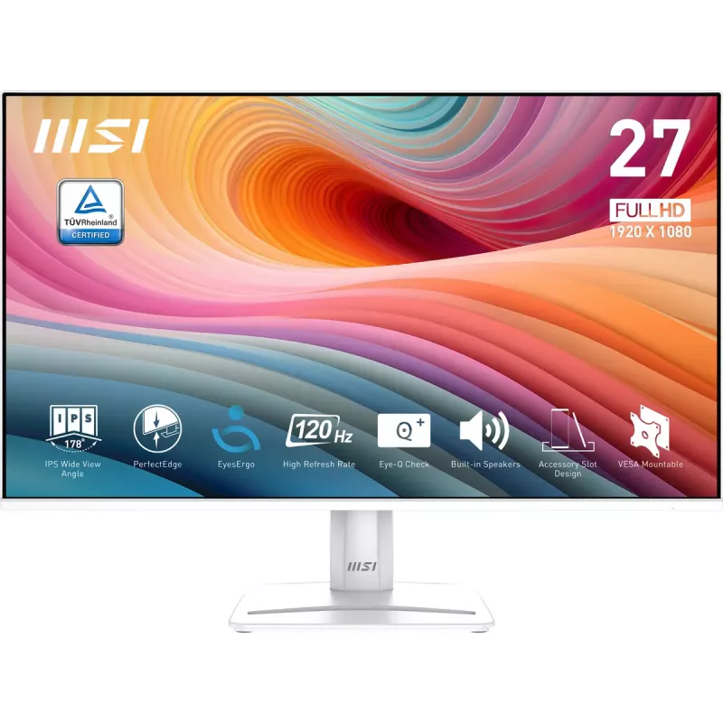 MSI Pro MP275W E2 monitor komputerowy 68,6 cm (27 cali) 1920 x 1080 pikseli Full HD LED Biały