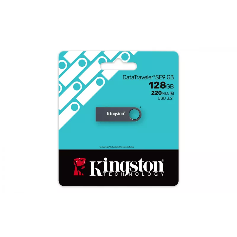 Kingston Technology DataTraveler 128GB SE9 G3 - ciemny nikiel, 64 GB, USB Type-A, 3.2 Gen 1 (3.1 Gen 1), 220 MB/s, bez nakrętki, czarny