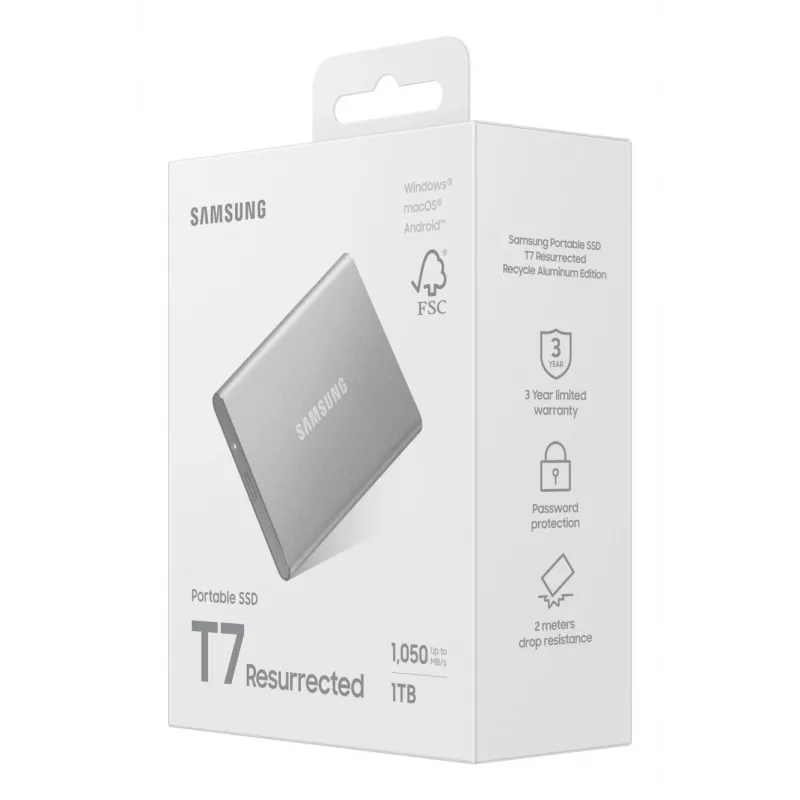 Samsung MU-PD1T0G/WW zewnętrzny dysk SSD 1 TB USB Type-C 3.2 Gen 2 (3.1 Gen 2) Srebrny