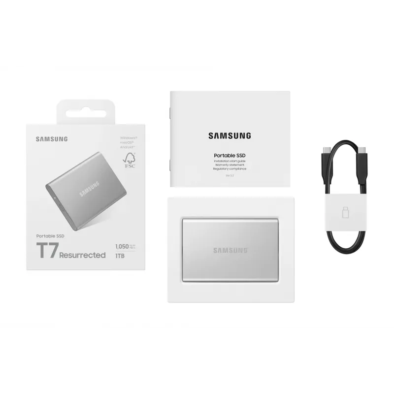 Samsung MU-PD1T0G/WW zewnętrzny dysk SSD 1 TB USB Type-C 3.2 Gen 2 (3.1 Gen 2) Srebrny