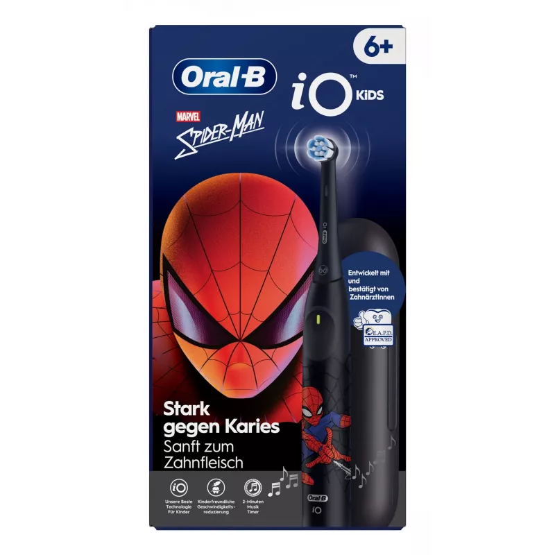 Oral-B iO Kids Spiderman Obrotowa szczoteczka dla dzieci Czarna
