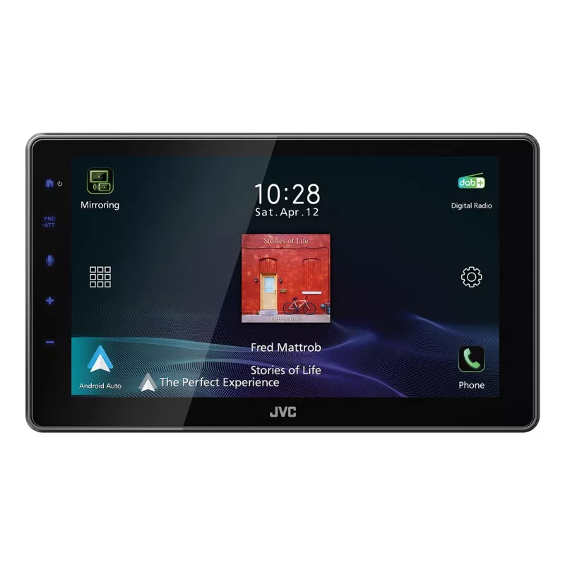 Odbiornik multimedialny samochodowy 2-DIN JVC KW-M795DBW, 9-calowy pojemnościowy ekran dotykowy, 200 W, dwuzakresowe Wi–Fi, Bluetooth, DAB+/FM/AM