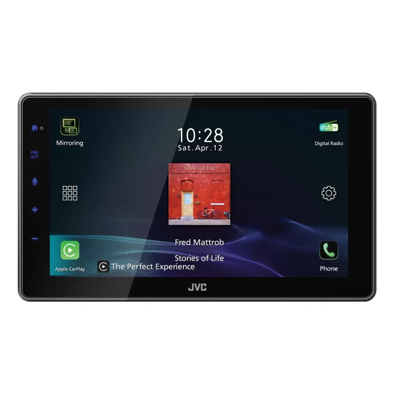 Odbiornik multimedialny samochodowy 2-DIN JVC KW-M795DBW, 9-calowy pojemnościowy ekran dotykowy, 200 W, dwuzakresowe Wi–Fi, Bluetooth, DAB+/FM/AM