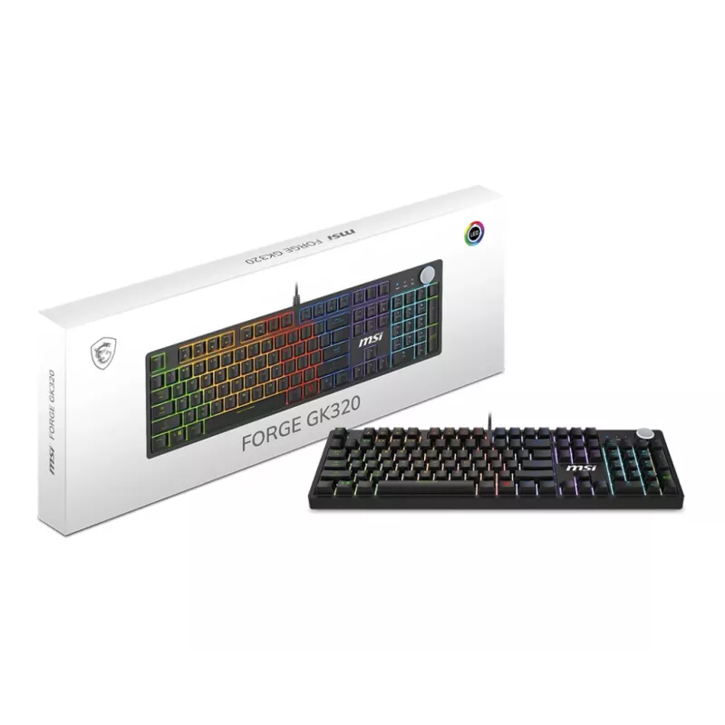MSI FORGE GK320 czerwony klawiatura Gaming USB QWERTY US International czarna