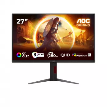 Monitor komputerowy AOC G4 Q27G4ZD 68,6 cm (27 cali) 2560 x 1440 pikseli Quad HD QD-OLED Czarny, Czerwony