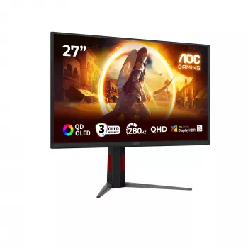 Monitor komputerowy AOC G4 Q27G4ZD 68,6 cm (27 cali) 2560 x 1440 pikseli Quad HD QD-OLED Czarny, Czerwony