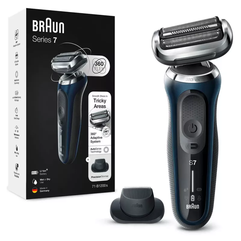 Braun Series 7 71-B1200s Golarka foliowa Trymer Niebieski