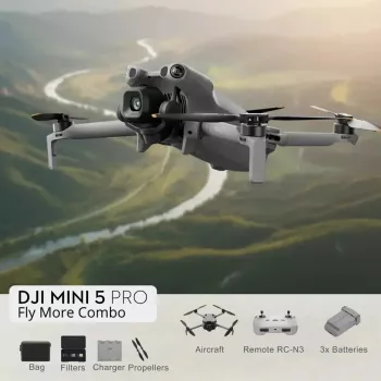DJI MINI 5 PRO Fly More Combo (RC-N3) lekki dron 249 g z czujnikiem 50 MP, Lidarem, 3 akumulatorami, kontrolerem