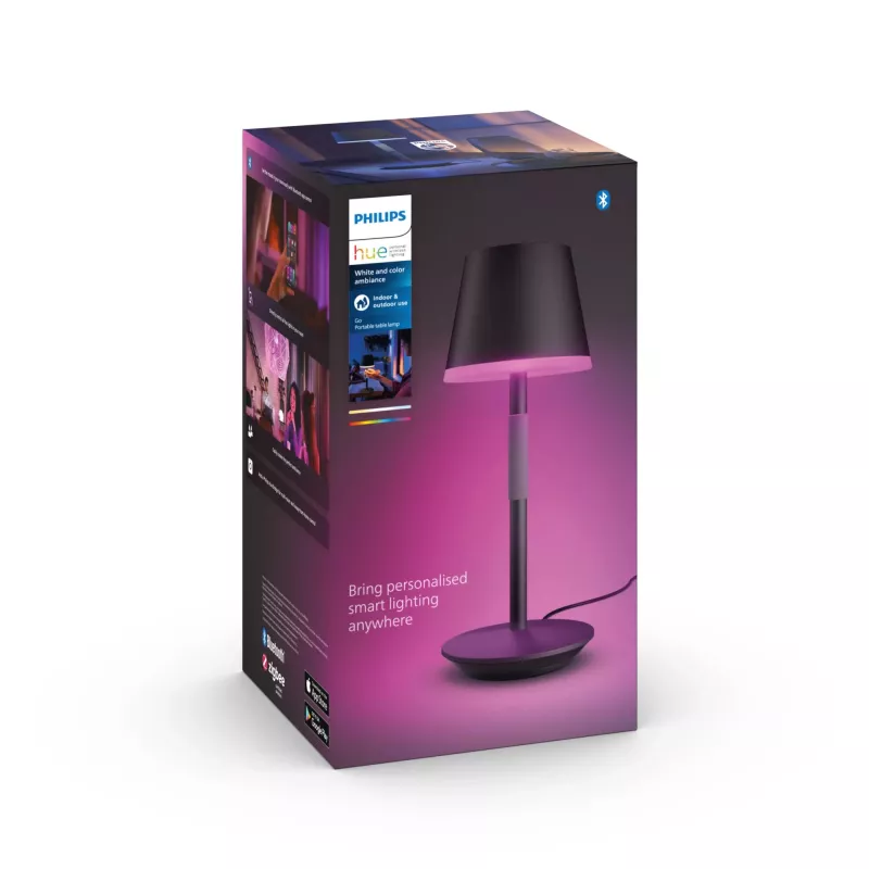 Inteligentna lampa stołowa Philips Hue Go przenośna lampa Bluetooth Zigbee czarna