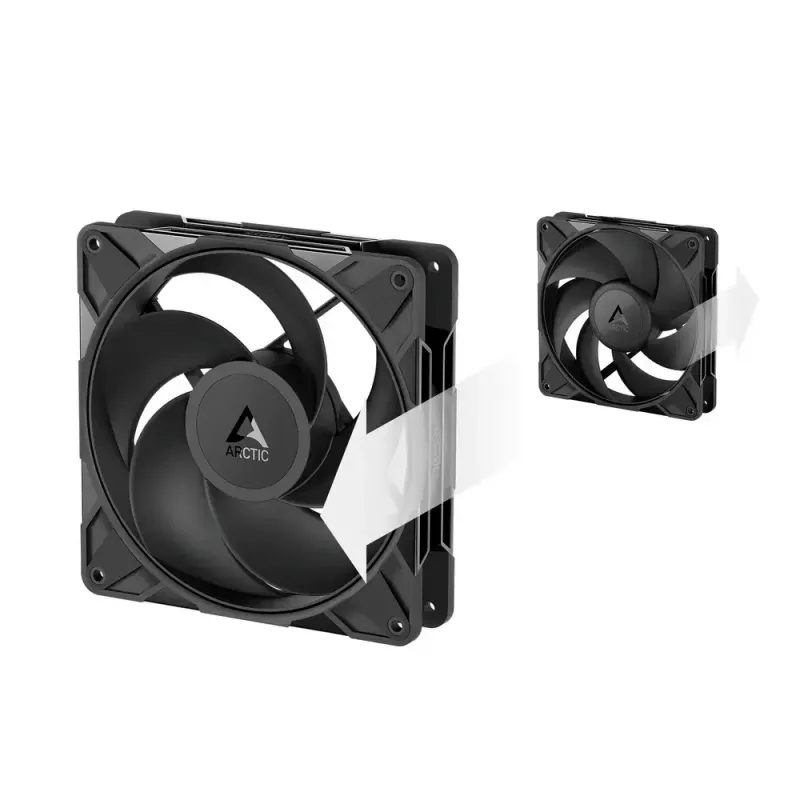 Wentylator 140 mm Arctic Freezer P14 Pro Reverse — 166,5 m³/h, 5,1 mmH₂O, Fluid Dynamic Bearing, A‑RGB, PWM, czarny, z rozdzielaczem kabli