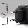 Ładowarka ścienna AXAGON ACU-PQ67D, 67W, USB-C PD3.0 + USB-A QC4+, 2 wyjścia, wyświetlacz LCD, 100–240V