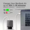 Ładowarka ścienna AXAGON ACU-PQ67D, 67W, USB-C PD3.0 + USB-A QC4+, 2 wyjścia, wyświetlacz LCD, 100–240V