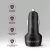 Ładowarka samochodowa AXAGON PWC-PQ48, 48W, USB-C (PD3.0) + USB-A (QC4+), wejście 12–24V, czarna