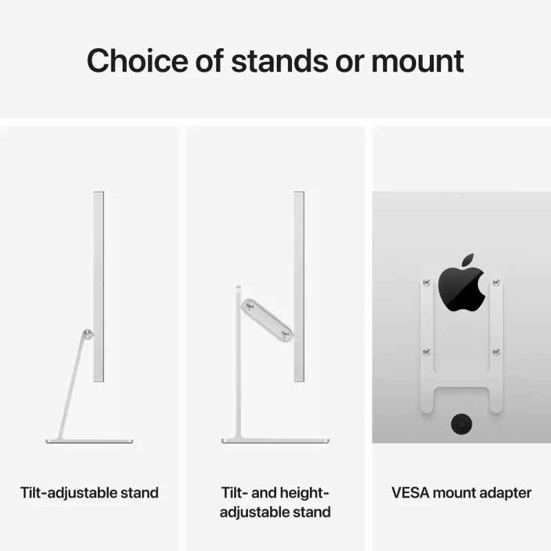 Monitor Apple Studio Display 27 cali 5K Ultra HD (5120×2880), LED, regulowana podstawa, Srebrny