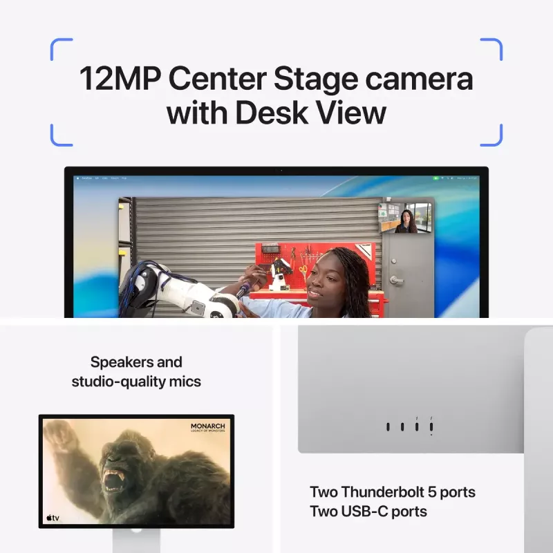 Monitor Apple Studio Display 27 cali 5K (5120×2880) LED, szkło standardowe, montaż VESA, srebrny