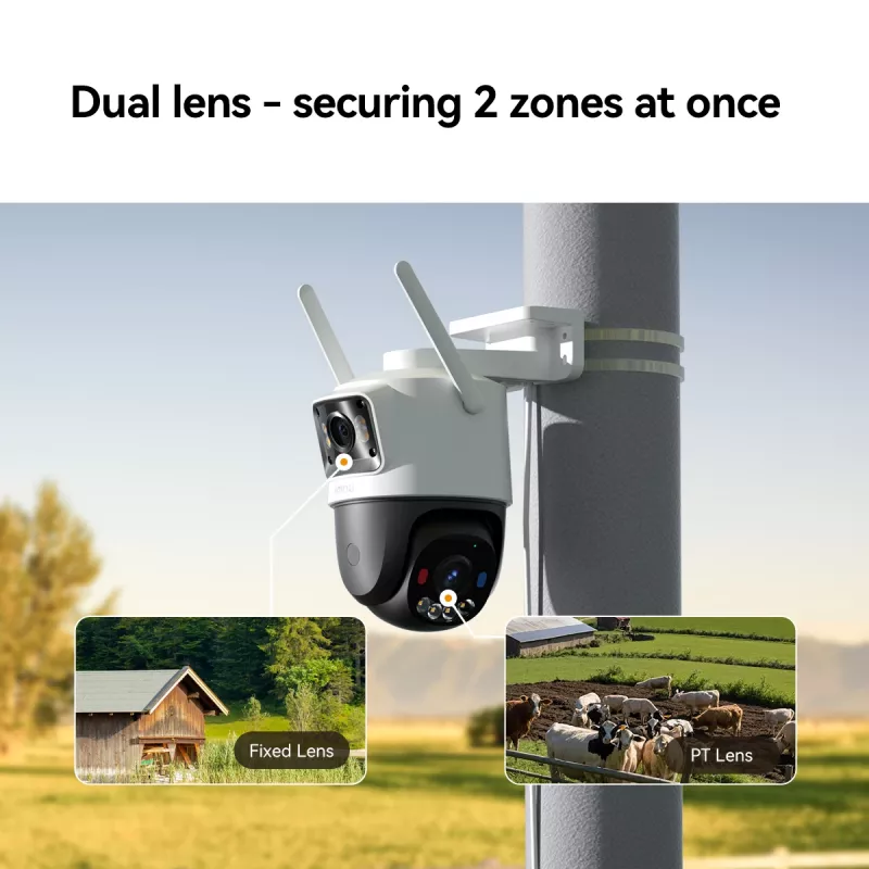 Kamera IP do monitoringu IMOU Cruiser Dual 2C 4G Turret zewnętrzna 2304×1296 obiektyw 3,6 mm sufit/ściana