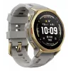 Smartwatch Amazfit T-rex 3 Pro 44 mm, 1.32 cala AMOLED 466×466, 16 GB, 64 MB RAM, GPS, Wi‑Fi, wodoszczelny 45 m, złota koperta, szary pasek silikonowy