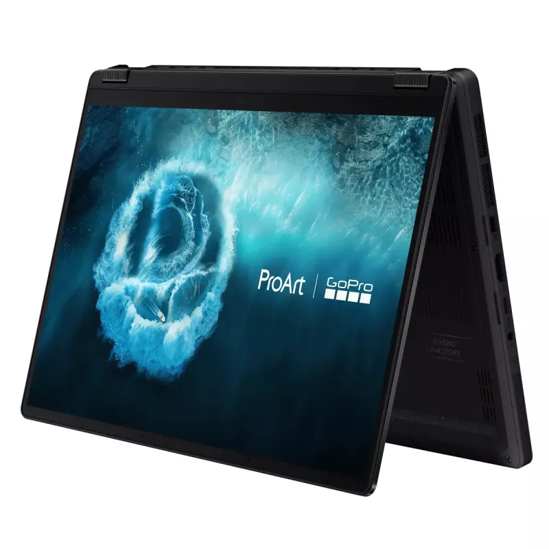 Laptop konwertowalny 2-w-1 ASUS ProArt PX13 HN7306EAC GoPro Edition — AMD Ryzen AI Max+ 395, 3 GHz, 13,3 cala 3K dotykowy, 128 GB LPDDR5x, 1 TB SSD, Windows 11 Pro, Czarny