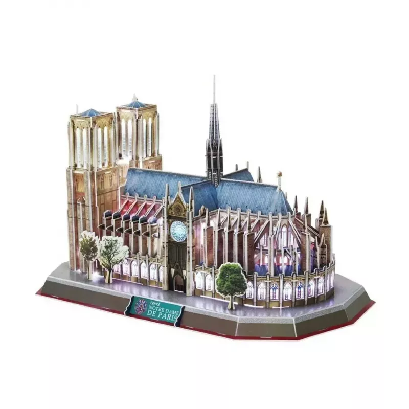 Puzzle 3D CubicFun Notre Dame (światło) — model DA-20509, lekka edycja podświetlana