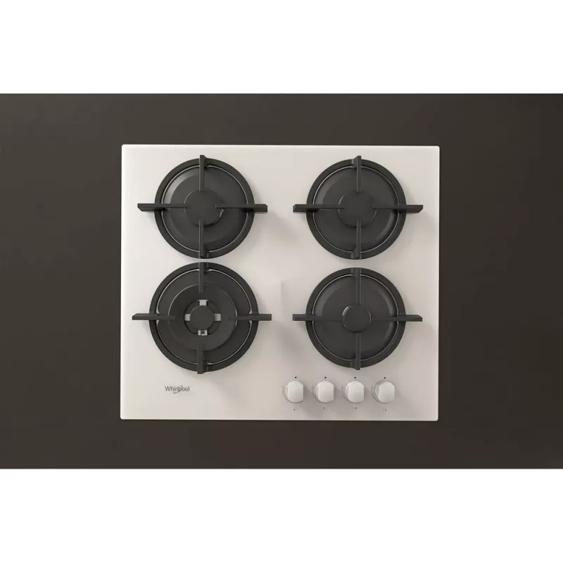 Whirlpool AKT 625/WH Czarny, Biały Do zabudowy 60 cm Gazowy 4 stref(y)