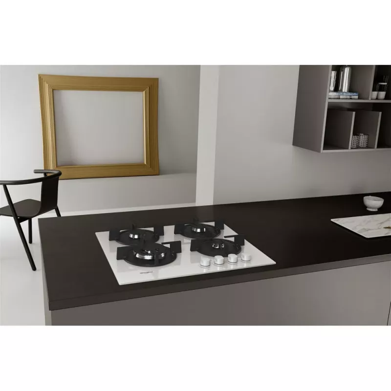 Whirlpool AKT 625/WH Czarny, Biały Do zabudowy 60 cm Gazowy 4 stref(y)