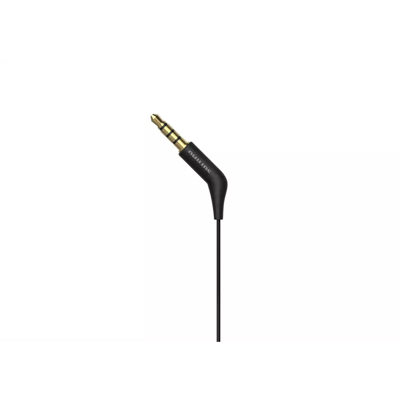 Przewodowy zestaw słuchawkowy douszny Philips TAE1105BK/00 — czarny, wewnątrzkanałowy, kabel 1,2 m, 14,7 g