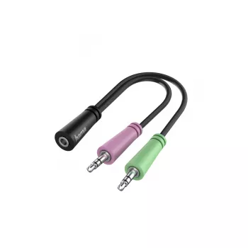 Hama 00200351 kabel audio 0,15 m 3,5 mm TRS 2 x 3,5 mm Czarny