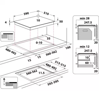 Whirlpool WLB6860NE/S Srebrna Płyta indukcyjna do zabudowy Strefowa płyta indukcyjna 4 strefy