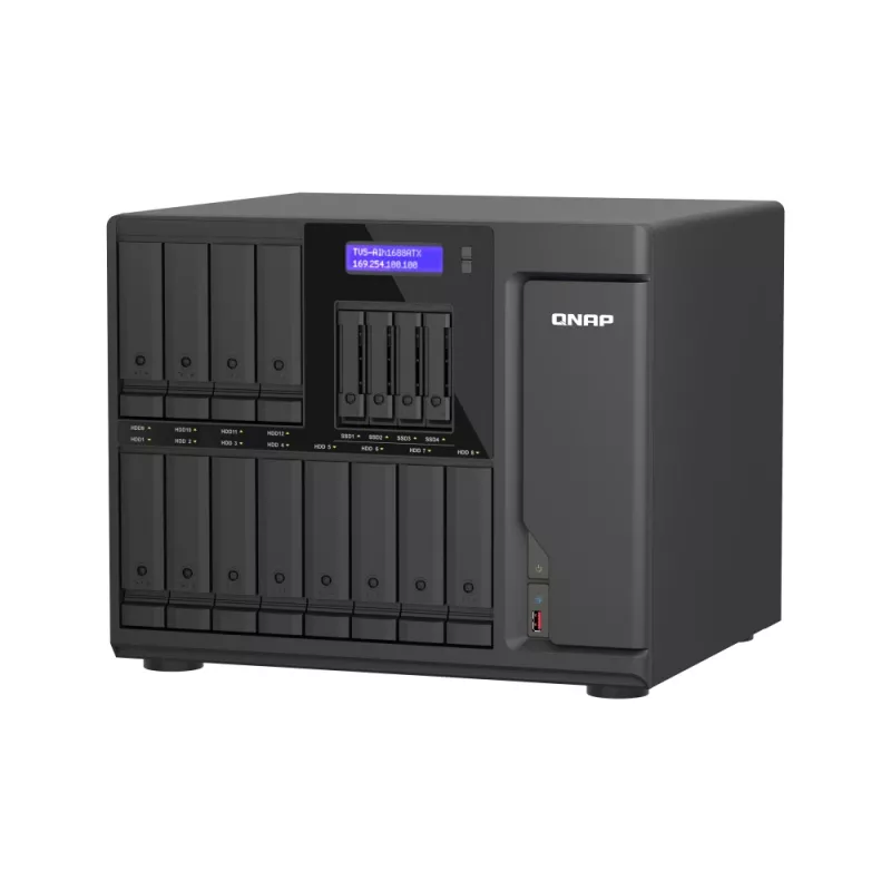 QNAP TVS-AIH1688ATX-U7-32G Serwer NAS/storage Tower 32 GB DDR5 0 TB QuTS hero Black