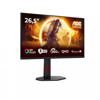 AOC G4 Q27G4SDR monitor komputerowy 67,3 cm (26,5 cala) 2560 x 1440 pikseli Quad HD QD-OLED Czarny, Czerwony