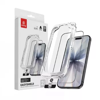 Szkło hartowane Crong EasyShield 2-pack do iPhone 17 / 17 Pro / 16 Pro, aluminokrzemianowe, błyszczące