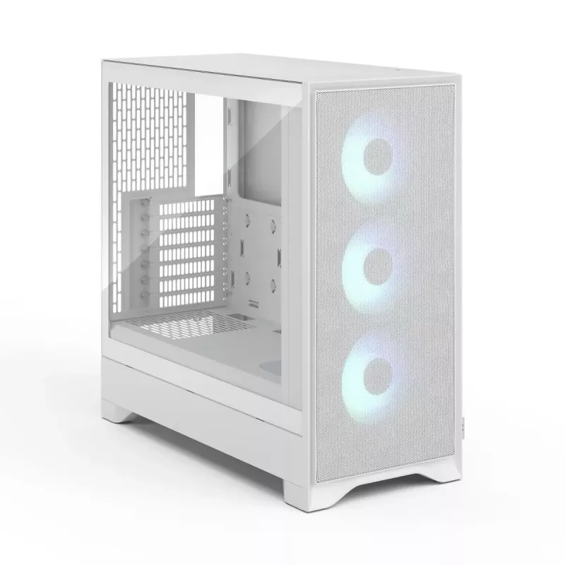 Fractal Design Pop 2 Air biały TG RGB Midi Tower PC case — ATX/Micro‑ATX/Mini‑ITX, szkło hartowane, 3x120mm wentylatory przednie