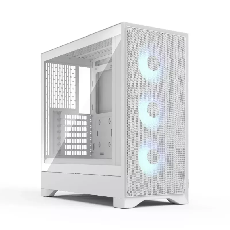 Fractal Design Pop 2 Air biały TG RGB Midi Tower PC case — ATX/Micro‑ATX/Mini‑ITX, szkło hartowane, 3x120mm wentylatory przednie