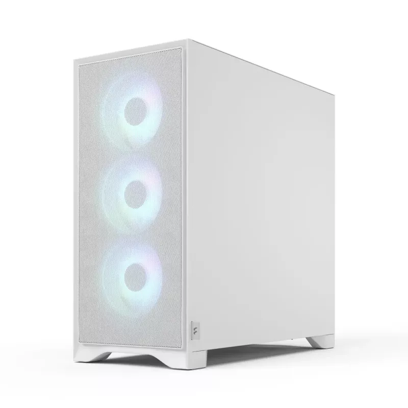 Fractal Design Pop 2 Air biały TG RGB Midi Tower PC case — ATX/Micro‑ATX/Mini‑ITX, szkło hartowane, 3x120mm wentylatory przednie