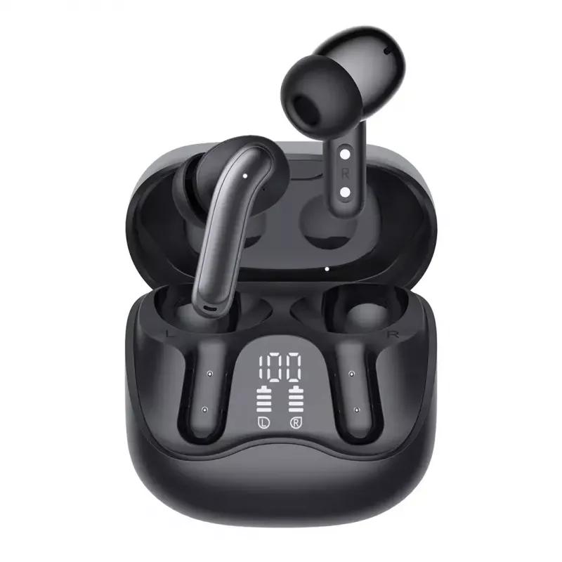 Bezprzewodowe słuchawki douszne Audiocore AC591 PRO — hybrydowy ANC, ENC, 6 mikrofonów, ładowanie USB‑C, do 9h odtwarzania, kompatybilne z Tuya, czarne