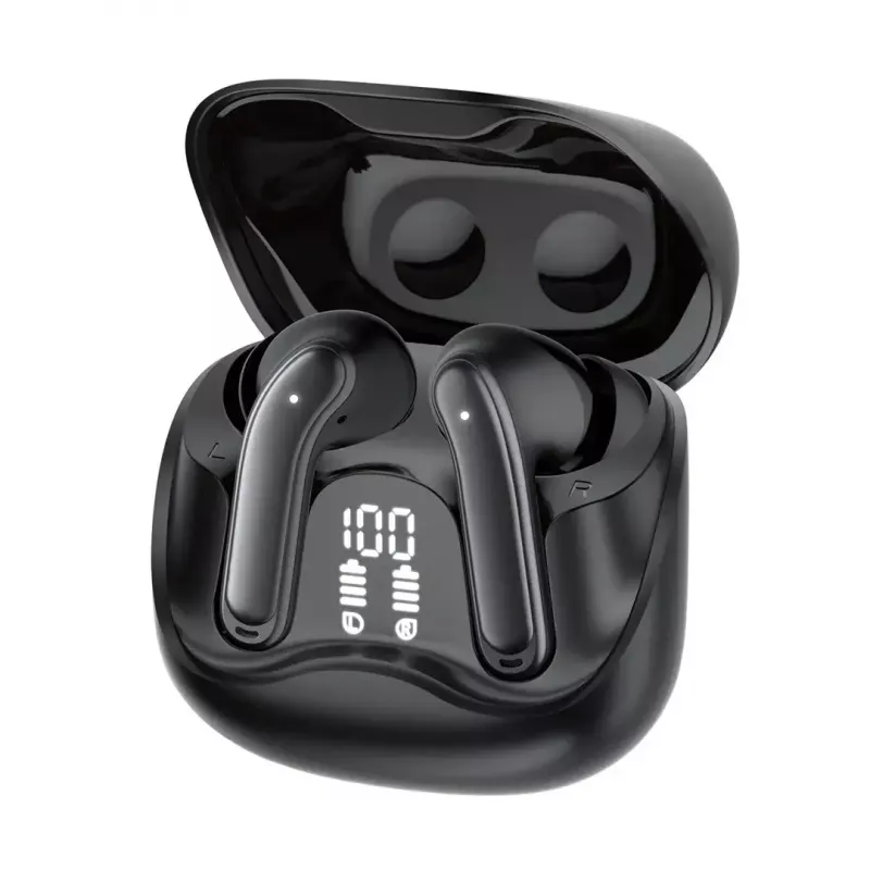 Bezprzewodowe słuchawki douszne Audiocore AC591 PRO — hybrydowy ANC, ENC, 6 mikrofonów, ładowanie USB‑C, do 9h odtwarzania, kompatybilne z Tuya, czarne