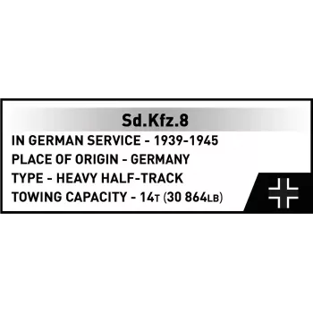 Zestaw konstrukcyjny Cobi Blocks Sd.Kfz.8 holujący 8.8 cm Flak 36, 975 elementów