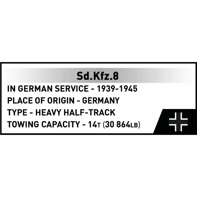 Zestaw konstrukcyjny Cobi Blocks Sd.Kfz.8 holujący 8.8 cm Flak 36, 975 elementów