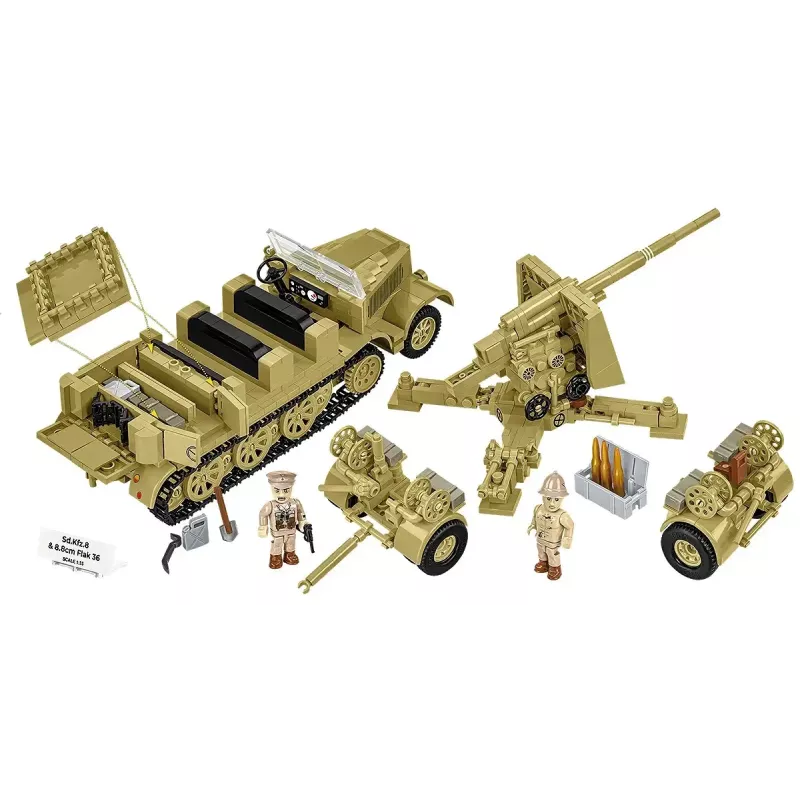 Zestaw konstrukcyjny Cobi Blocks Sd.Kfz.8 holujący 8.8 cm Flak 36, 975 elementów