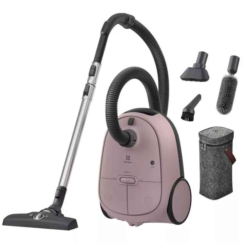 Odkurzacz cylindryczny Electrolux EB61CWPTD — 850 W, worek na kurz 3,5 l, czyszczenie na sucho, różowy