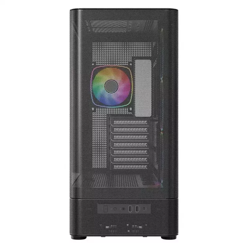 Obudowa komputerowa MODECOM VOLCANO AQ400 ARGB MIDI Czarna — MODECOM MC-A-AQ400-4FA-B
