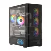 Obudowa komputerowa MODECOM VOLCANO AQ400 ARGB MIDI Czarna — MODECOM MC-A-AQ400-4FA-B