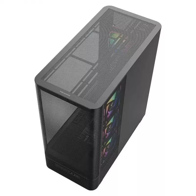 Obudowa komputerowa MODECOM VOLCANO AQ400 ARGB MIDI Czarna — MODECOM MC-A-AQ400-4FA-B