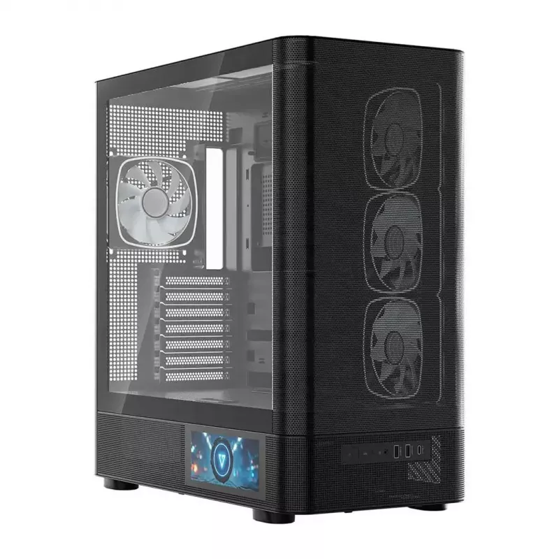 Obudowa komputerowa MODECOM VOLCANO AQ400 ARGB MIDI Czarna — MODECOM MC-A-AQ400-4FA-B