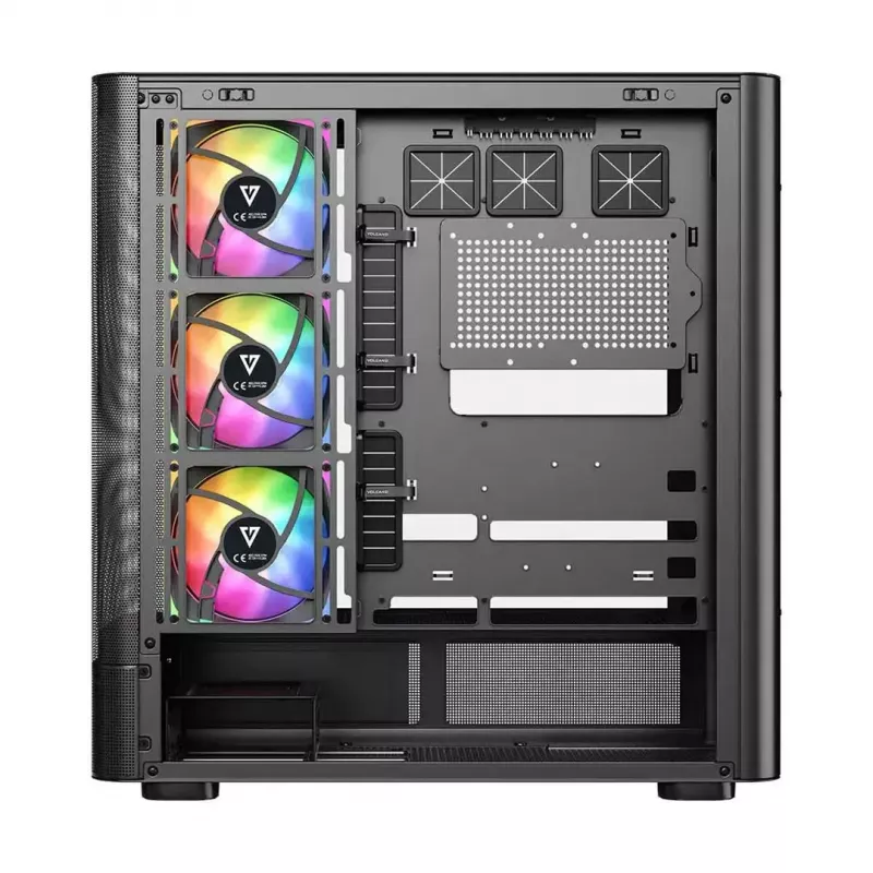 Obudowa komputerowa MODECOM VOLCANO AQ400 ARGB MIDI Czarna — MODECOM MC-A-AQ400-4FA-B