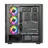 Obudowa komputerowa MODECOM VOLCANO AQ400 ARGB MIDI Czarna — MODECOM MC-A-AQ400-4FA-B