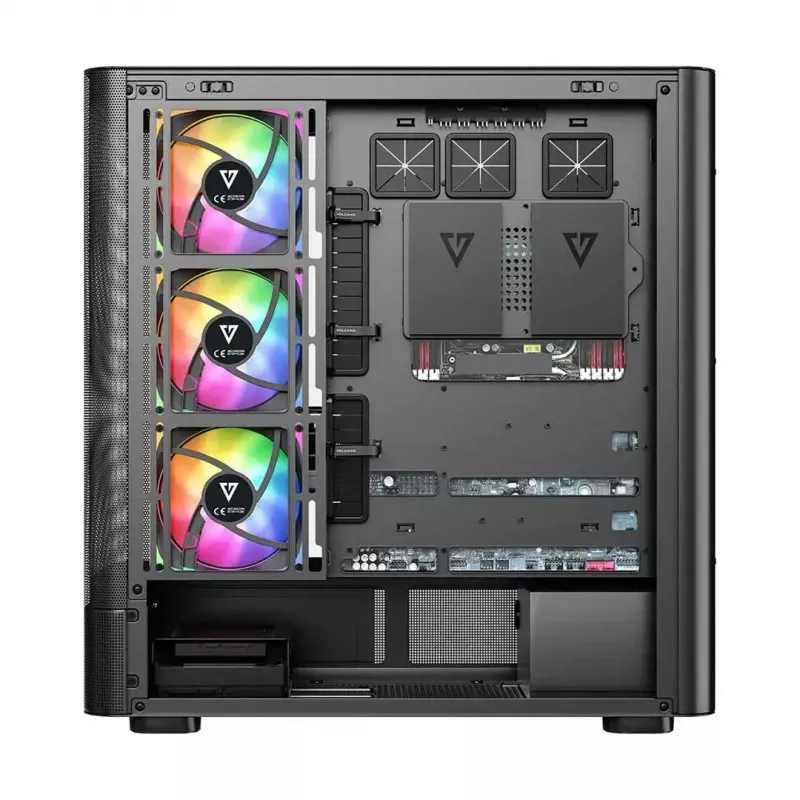 Obudowa komputerowa MODECOM VOLCANO AQ400 ARGB MIDI Czarna — MODECOM MC-A-AQ400-4FA-B