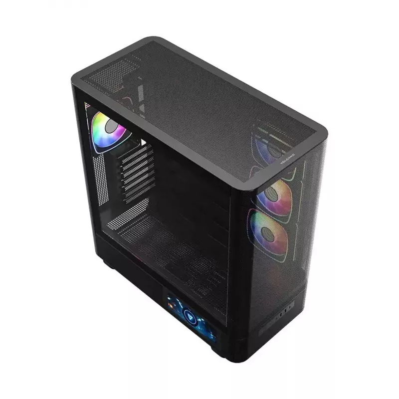 Obudowa komputerowa MODECOM VOLCANO AQ400 ARGB MIDI Czarna — MODECOM MC-A-AQ400-4FA-B