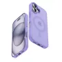Crong Hybrid Matte Magnetic MagSafe etui do iPhone 17 — Półprzezroczysty Lawendowy, PC+TPU
